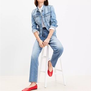 Petite Fresh Cut High Rise Straight Jeans in Light Vintage Wash